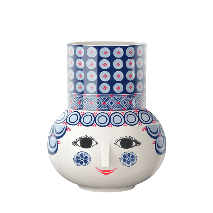 Bjørn Wiinblad Olga - Vase, Blue, H: 7.9