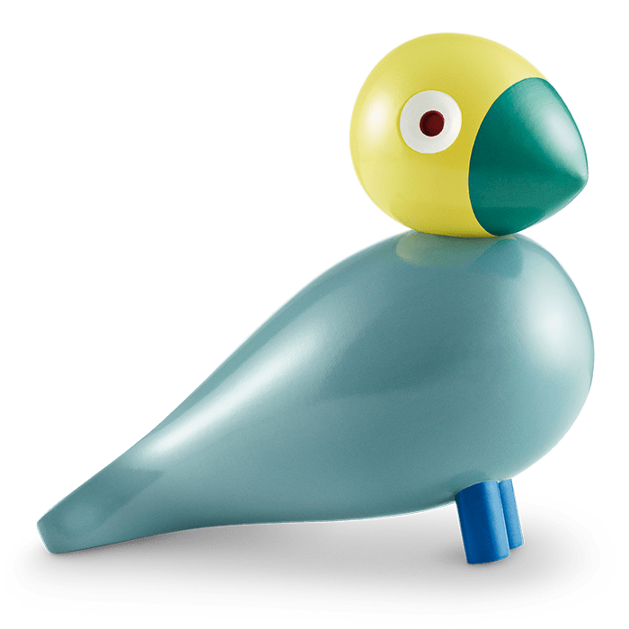 Kay Bojesen Lovebirds - Sunshine Song Bird, Turquoise/Yellow, H: 6.1