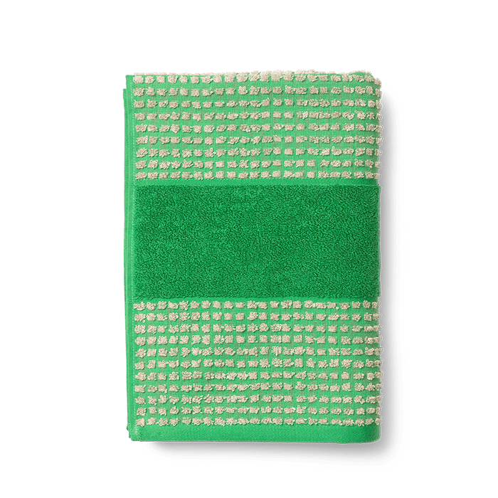 JUNA Check Towel - Bath Sheet, Green, H: 70.9