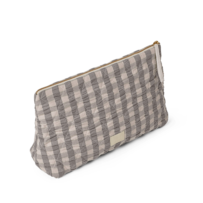 JUNA Bags - Nola Makeup Bag, Grey/Birch, W: 9.1