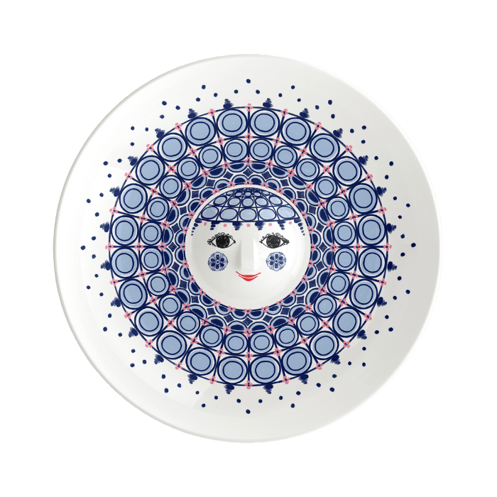 Bjørn Wiinblad Olga Dish, Blue, Ø: 13