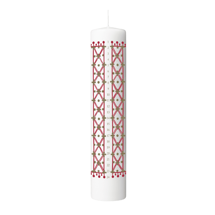 Bjørn Wiinblad Eva Advent Candle, White with Decorations, H: 9.8