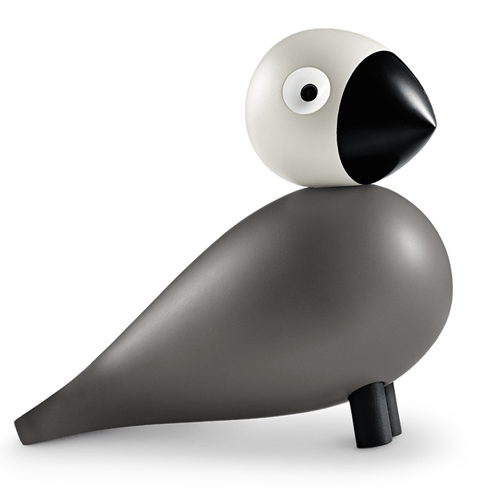 Kay Bojesen Lovebirds - Ernst Song Bird, Grey/Light Grey, H: 6.1