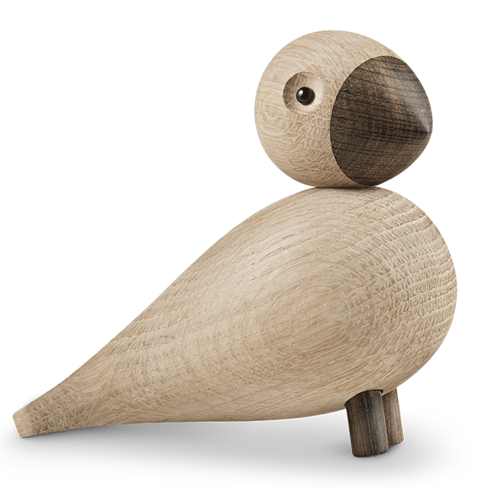 Kay Bojesen Lovebirds - Alfred Song Bird, Oak/Smoked Oak, H: 6.1