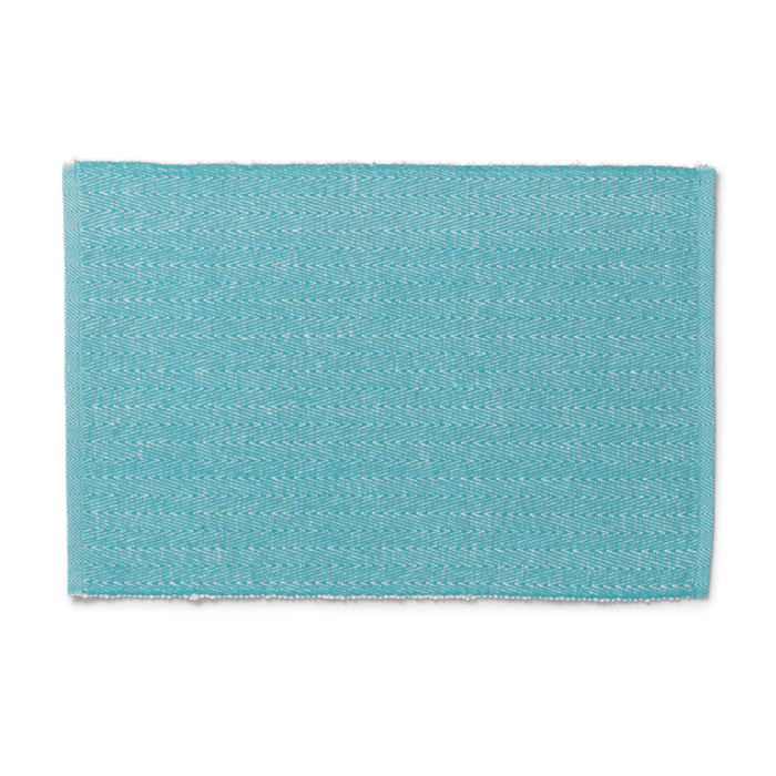 Lyngby Porcelæn Herringbone Place Mat - Turquoise, W: 16.9