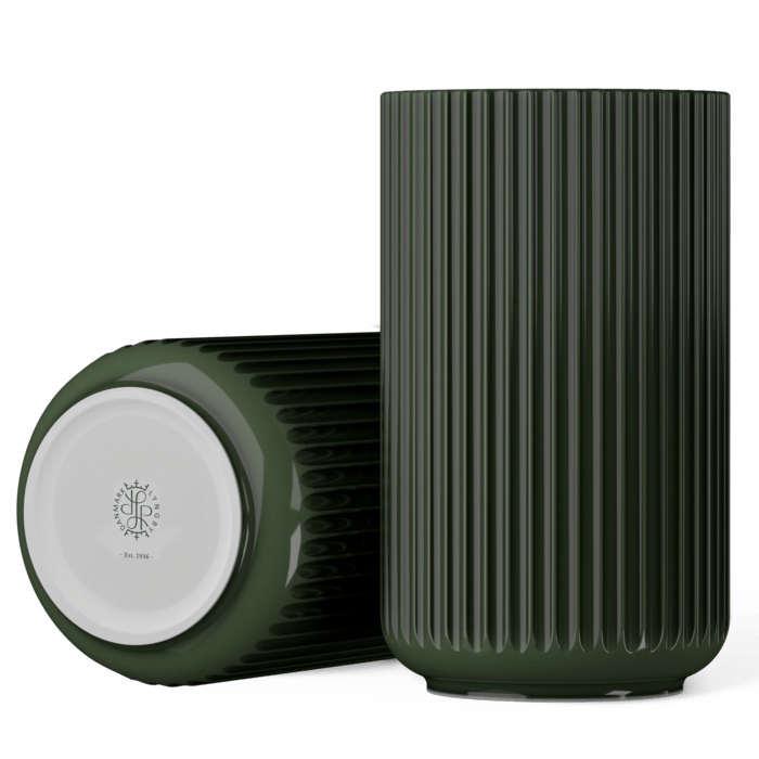 Lyngby Porcelæn Lyngby Vase - Dark Green, H: 12.2