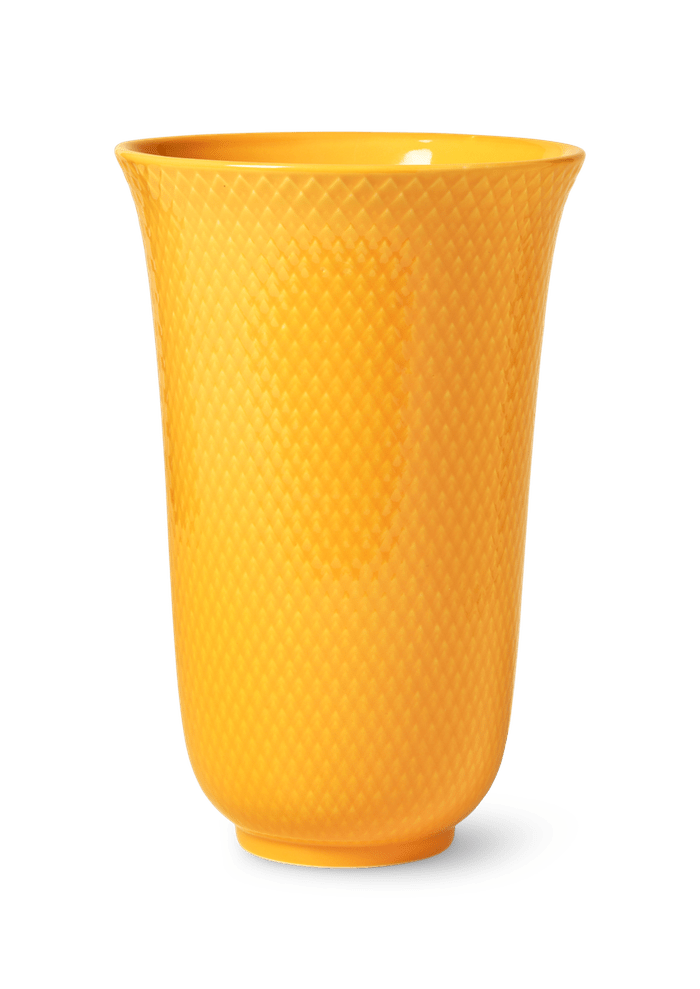 Lyngby Porcelain Rhombe Color Vases - Yellow, H: 7.9