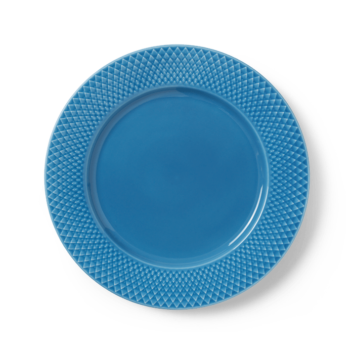 Lyngby Porcelæn Rhombe Color Dinner Plate - Dinner Plate, Blue, Ø: 10.6