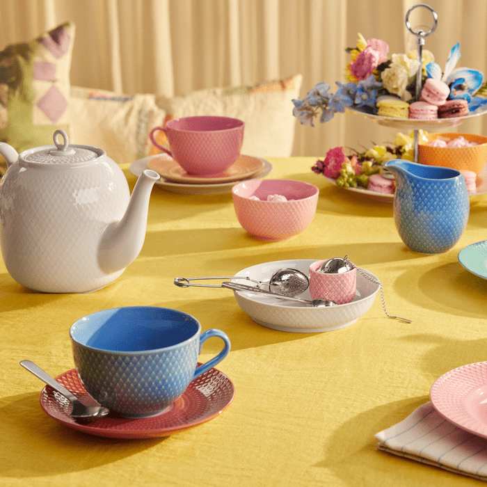 Lyngby Rhombe Color Tea Cup With Matching Saucer – RDG US B2B