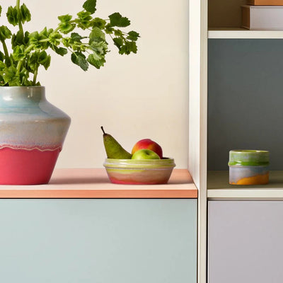 Kähler Poppery Bowl Dia  6.3in  Mint/Apple Green/Pink