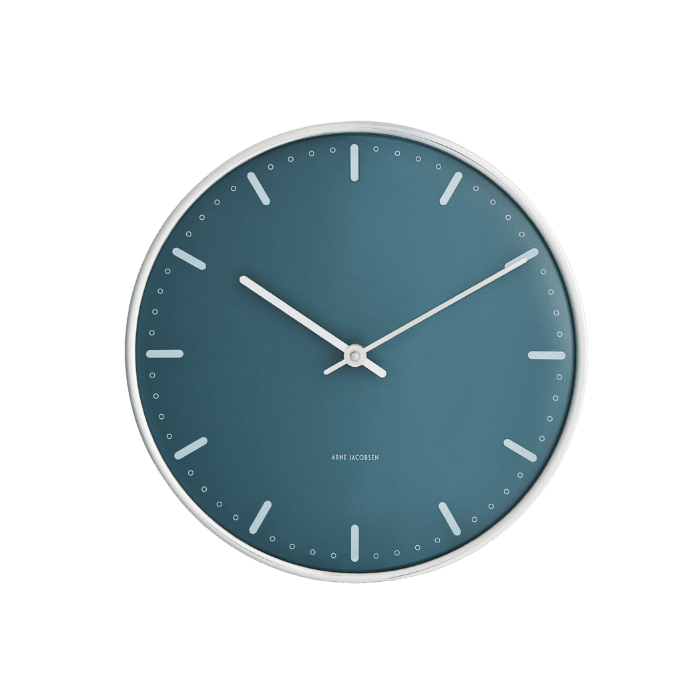 Arne Jacobsen City Hall Wall Clocks - Blue, Medium, Ø: 8.3