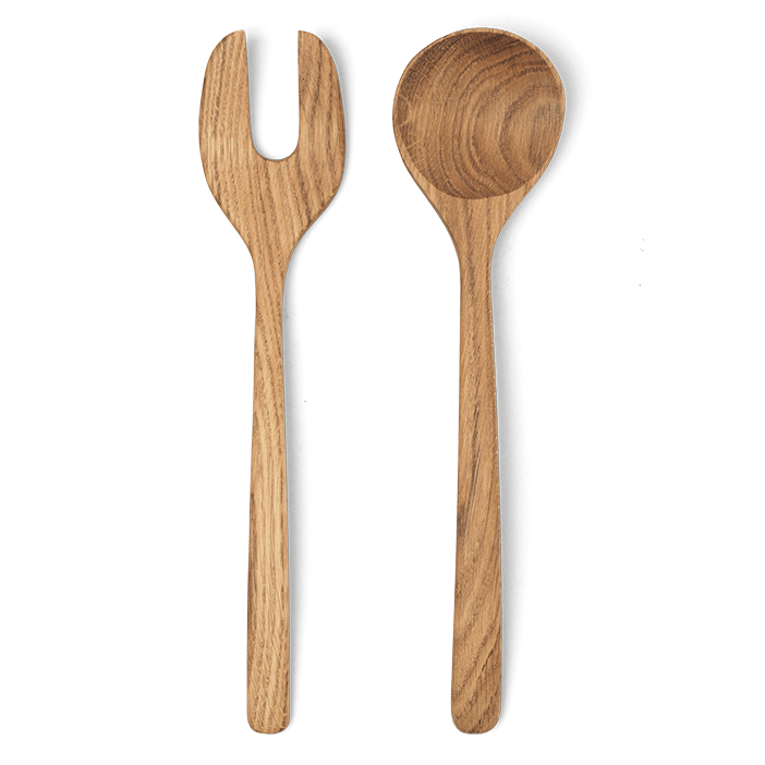 Kay Bojesen Menageri - Cutlery Set, Oak, H: 11.4