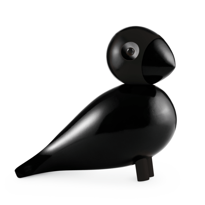 Kay Bojesen Lovebirds - Raven Song Bird, Black, H: 8.1