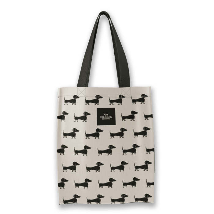 Kay Bojesen Dog Tote Bag, Black/White