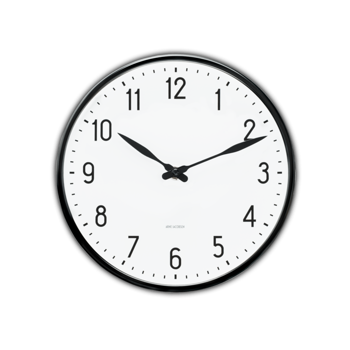 Arne Jacobsen Station Wall Clock White/Black - Medium, Ø: 8.3
