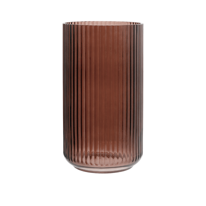 Lyngby Porcelain Glass Vases - Chocolate, H: 12.2