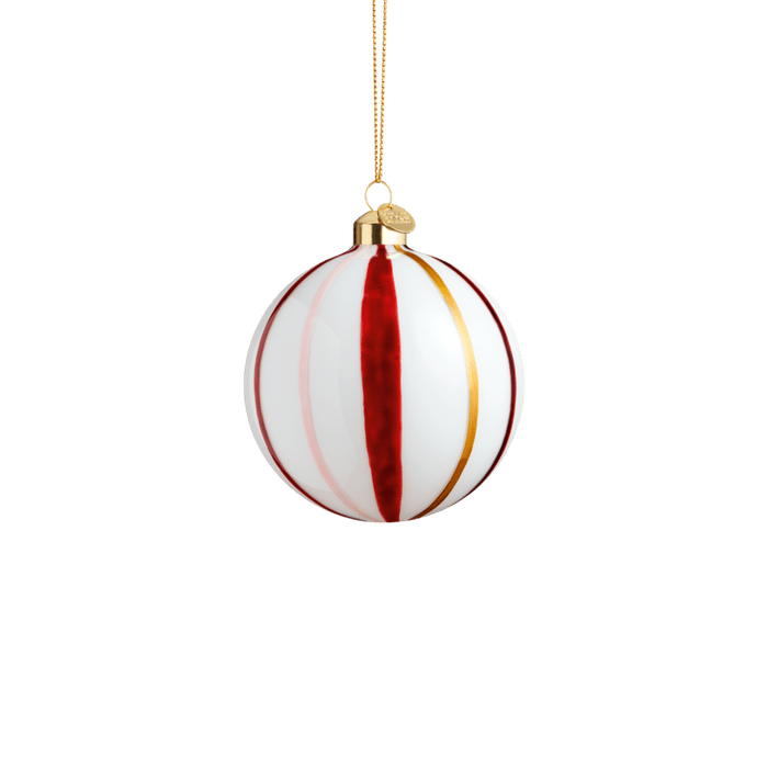 Holmegaard Souvenir Bauble - Stripes Red