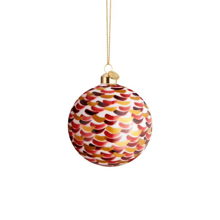 Holmegaard Souvenir Bauble - Strokes Red