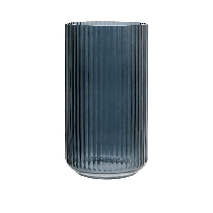 Lyngby Porcelain Glass Vases - Teal, H: 12.2