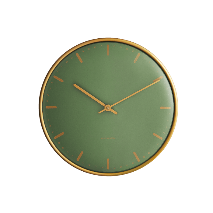 Arne Jacobsen City Hall Wall Clocks - Green, Medium, Ø: 8.3