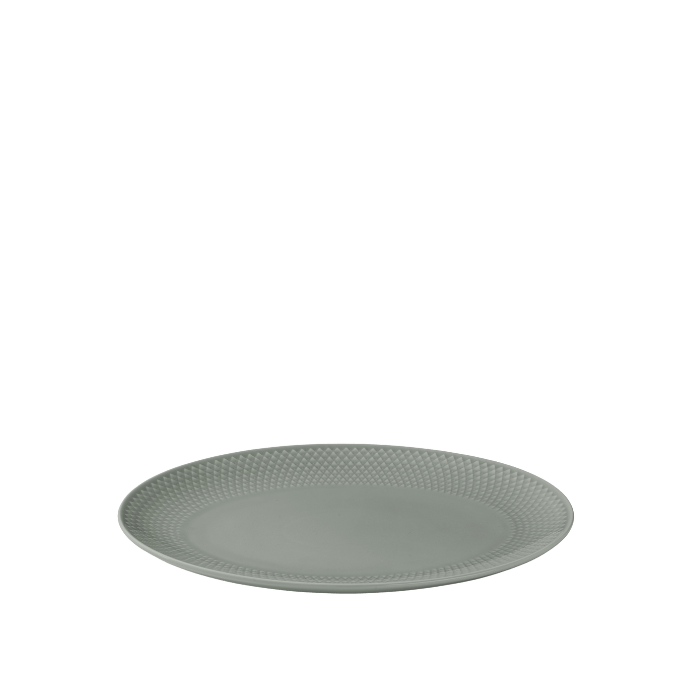 Lyngby Porcelæn Rhombe Earth Serveware - Oval Serving Dish, Moss, W: 8.5