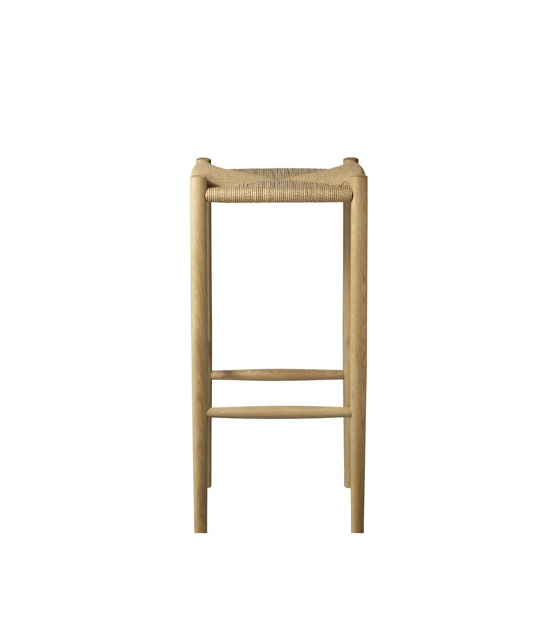 FDB Møbler J164B - Bar Stool - Squared - Nordic Swan Ecolabel Oak Nature Lacquered Water-Based Nature by Jørgen Bækmark