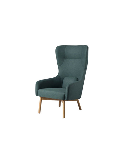 FDB Møbler L35 - Gesja - Wing Chair Oak Solid Nature Lacquered MLF Green (32) by Foersom & Hiort-Lorenzen