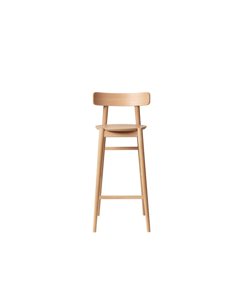FDB Møbler J184 - Øst - Bar chair Oak Nature Lacquered Oak veneer Nature by Stine Lundgaard Weigelt