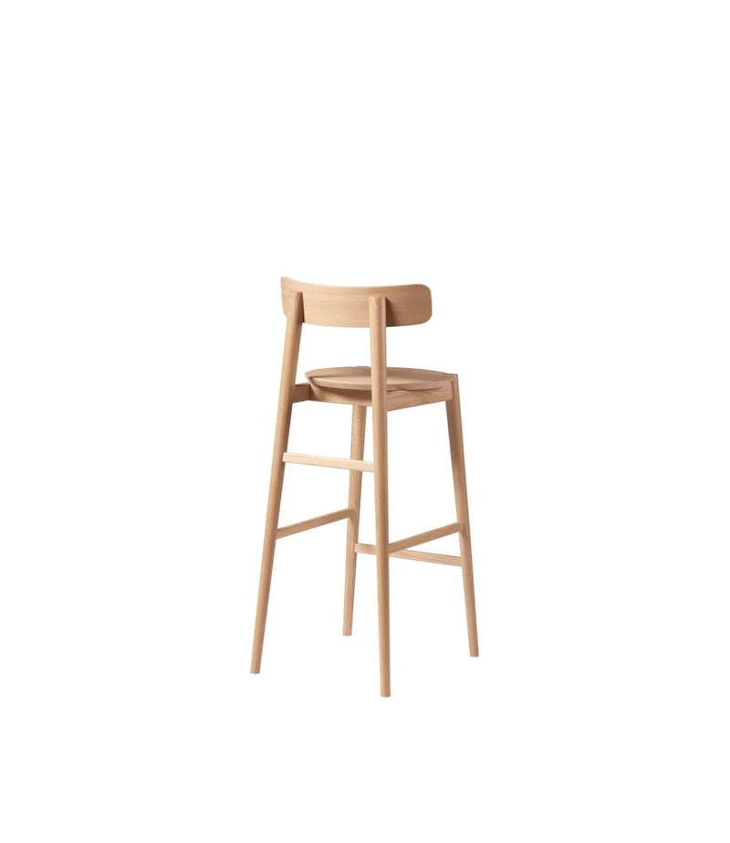 FDB Møbler J184 - Øst - Bar chair Oak Nature Lacquered Oak veneer Nature by Stine Lundgaard Weigelt