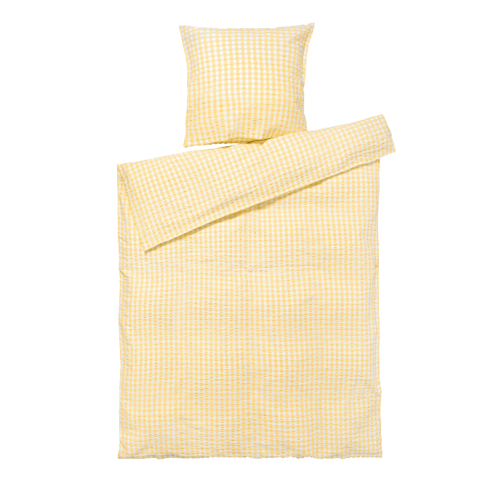 JUNA Bæk&Bølge Duvet Cover Sets - Twin, Yellow/White