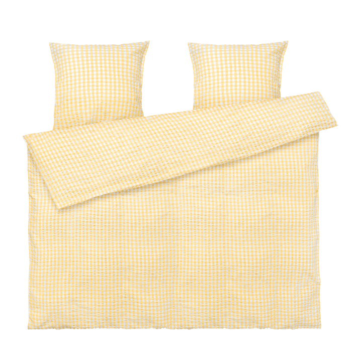 JUNA Bæk&Bølge Duvet Cover Sets - Full, Yellow/White