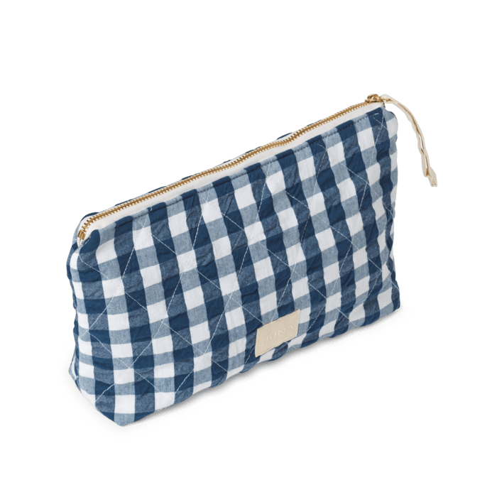 JUNA Bags - Nola Makeup Bag, Dark Blue/White, W: 9.1