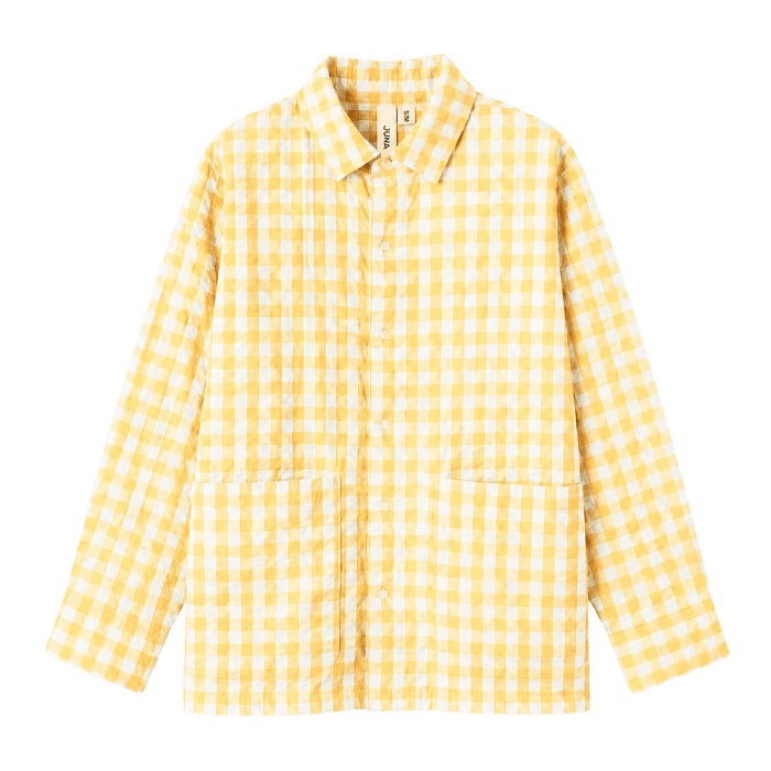 JUNA Bianca Lounge Shirt - White/Yellow, S/M