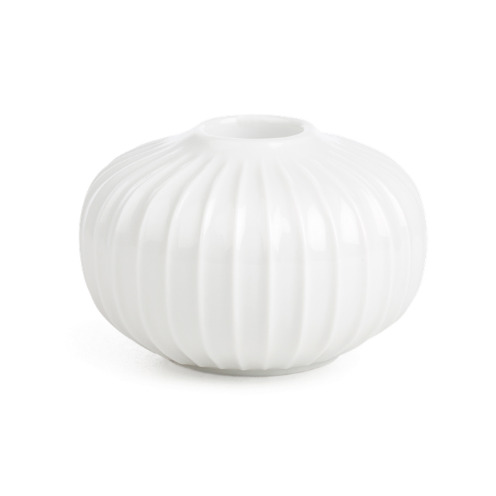 Kahler Hammershoi Candle and Tealight Holders - Candle Holder, Round/Low, White, H: 2.2