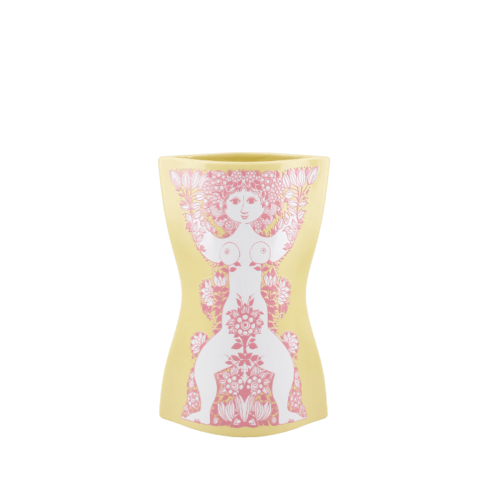 Bjørn Wiinblad Nina - Vase, Yellow/Pink, H: 8.7
