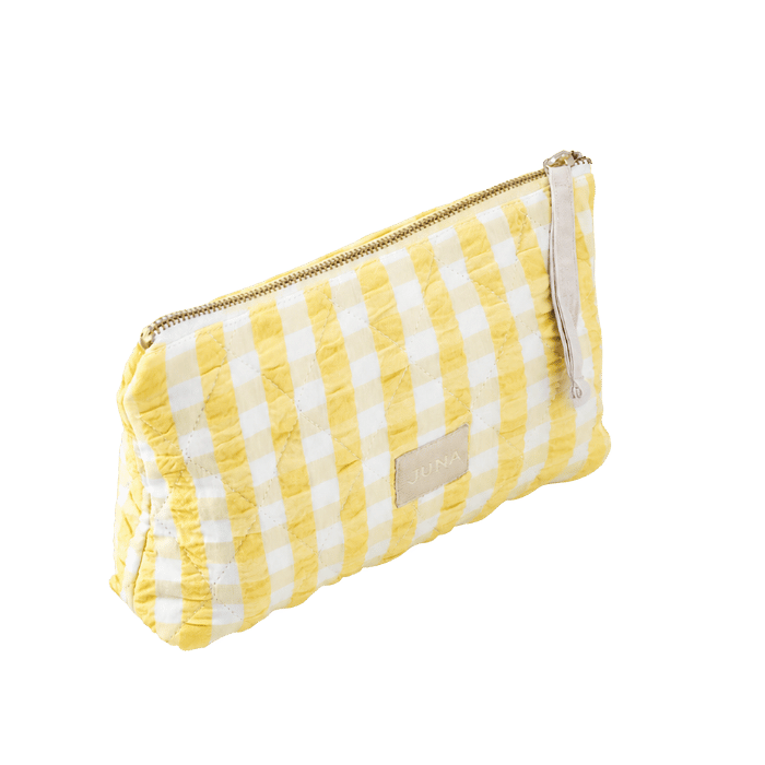 JUNA Bags - Nola Makeup Bag, Yellow/White, W: 9.1