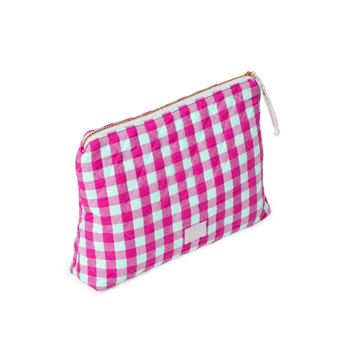 JUNA Bags - Nola Makeup Bag, Fuchsia/Mint, W: 9.1