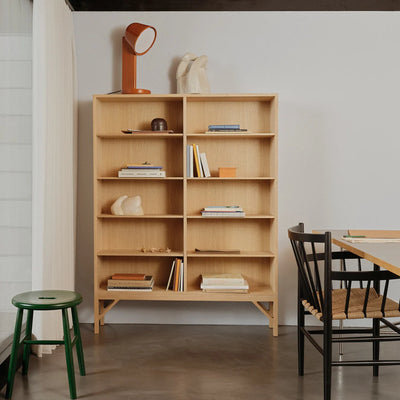 FDB Møbler A154 - Shelving unit Oak Nature Lacquered 63 x 48 x 10.2 in by Børge Mogensen