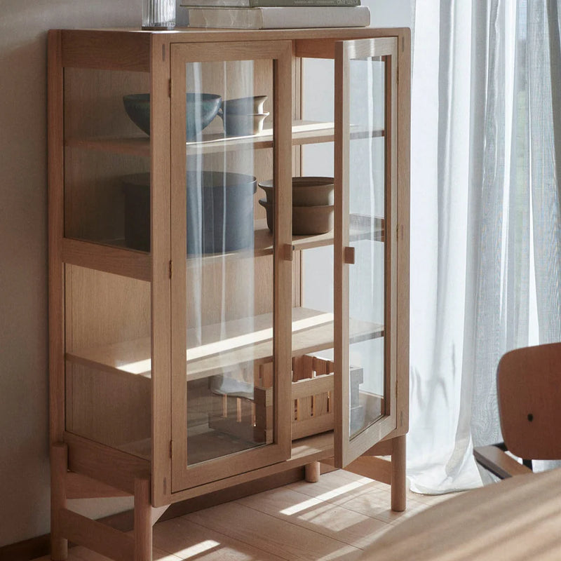 FDB Møbler A90 - Boderne Display Cabinet Oak Nature Lacquered 50 x 33.5 x 15.7 in by Rasmus Appel