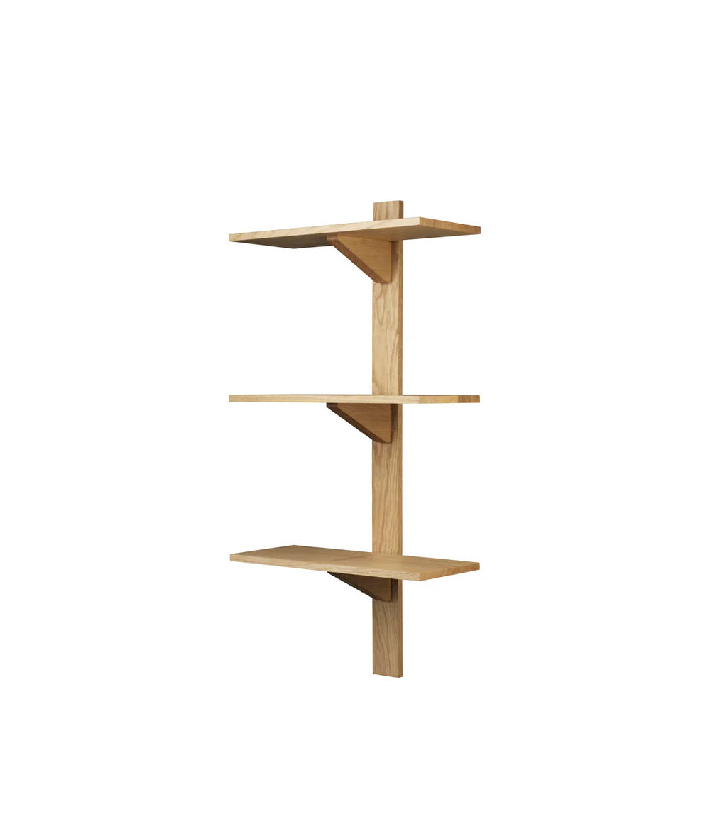 FDB Møbler B100 - Shelves Oak Solid Nature Oiled 39.4 x 19.7 in (narrow) by Laura Bilde