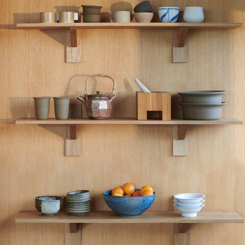 FDB Møbler B100 - Shelves Oak Solid Nature Oiled 9.4 x 39.4 in (wide) by Laura Bilde