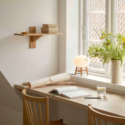 FDB Møbler B100 - Shelves Oak Solid Nature Oiled 9.4 x 19.7 in (narrow) by Laura Bilde