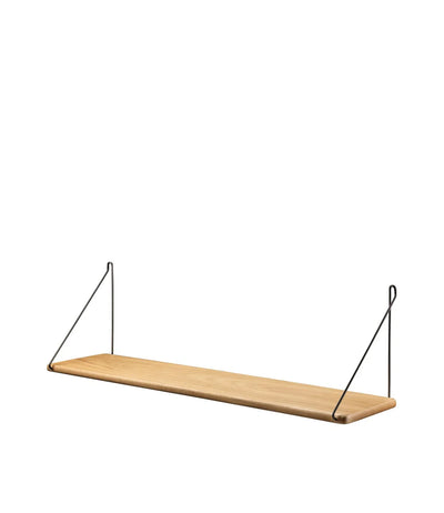 FDB Møbler B145 - Shelf w/Brackets 7.9 x 35.4 in Oak Veneer Nature Black Powder Lacquered by Ejvind A. Johansson