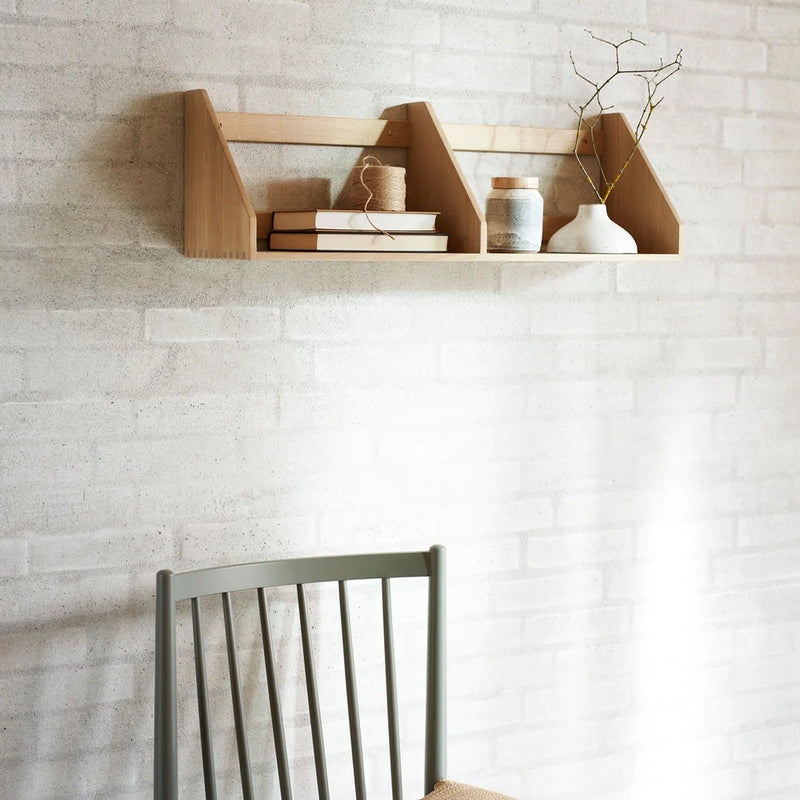 FDB Møbler B5 - Shelf - Nordic Swan Ecolabel 31.5 x 8.3 in Oak Solid Nature Lacquered by Børge Mogensen