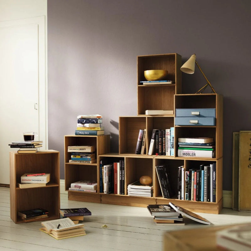 FDB Møbler B98 - Bookcase Plinth 3.9 x 14.2 x 9.4 in Oak Solid Nature Lacquered by Mogens Koch