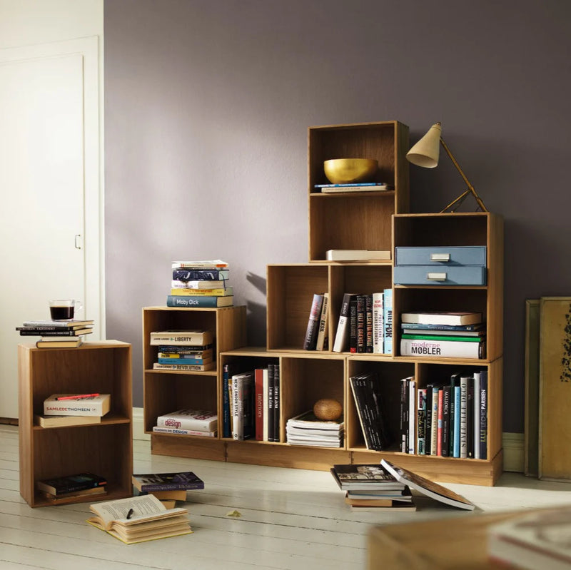 FDB Møbler B98 - Bookcase Plinth 3.9 x 21.3 x 11 in Oak Solid Nature Lacquered by Mogens Koch