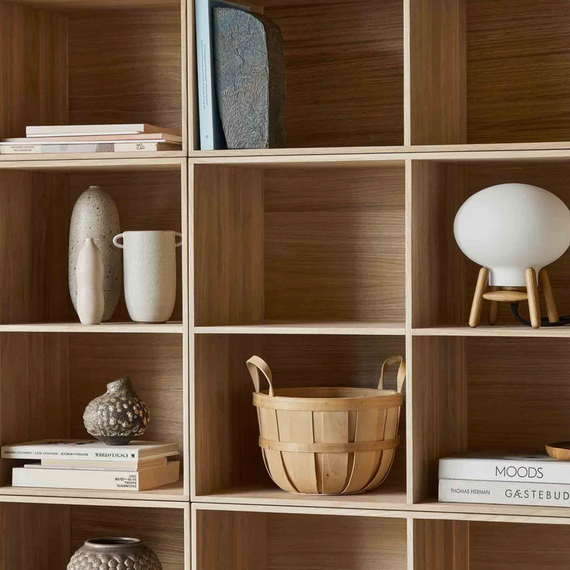FDB Møbler B98 - Bookcase 21.3 x 28.3 x 12.6 in Oak Solid Nature Lacquered by Mogens Koch
