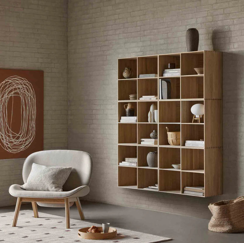 FDB Møbler B98 - Bookcase 21.3 x 28.3 x 12.6 in Oak Solid Nature Lacquered by Mogens Koch
