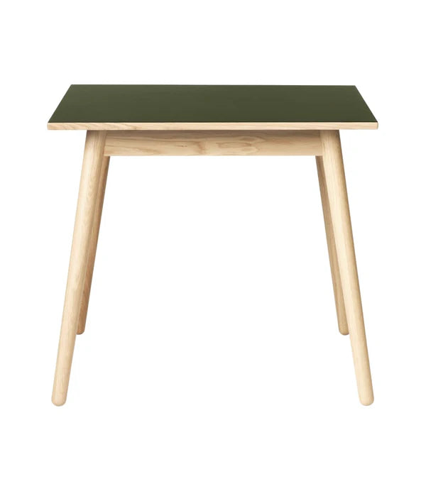 FDB Møbler C35A - Dining Table Oak Nature Lacquered Linoleum Olive Green (4184) by Poul M. Volther
