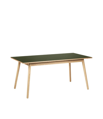 FDB Møbler C35B - Dining Table Oak Nature Lacquered Linoleum Olive Green (4184) by Poul M. Volther